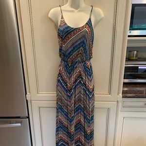 Lush Print Maxi Dress Rainbow color Small